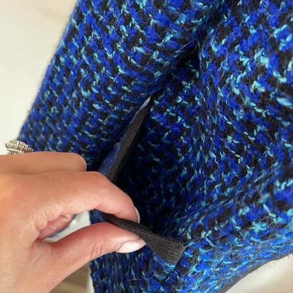 J. Crew Blue and Black Tweed Blazer with Structured Shoulders - Picture 5 of 8